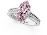 White gold Fancy Pink Marquise  Cut Milgrain Channel Set Engagement Ring with Solitaire Prong Setting_68