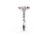 White gold Fancy Pink Marquise  Cut Pavé Band Solitaire Ring with Four-Prong Setting_44