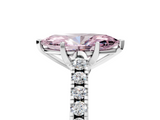 White gold Fancy Pink Marquise  Cut Pavé Band Solitaire Ring with Four-Prong Setting_47