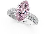 White gold Fancy Pink Marquise  Cut Pave Diamond Engagement Ring with Channel Set Band and Four-Prong Setting_21