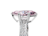 White gold Fancy Pink Marquise  Cut Pave Diamond Engagement Ring with Channel Set Band and Four-Prong Setting_25