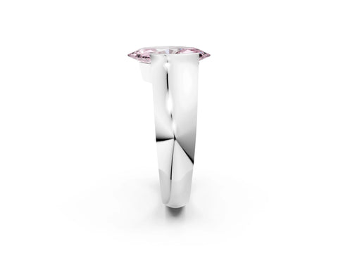 White gold Fancy Pink Marquise Cut Solitaire Bezel Set Diamond Ring with Wide Band_14