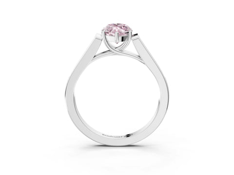 White gold Fancy Pink Marquise Cut Solitaire Cathedral Diamond Engagement Ring with Channel-Set Band and Four-Prong Setting_6