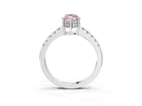 White gold Fancy Pink Marquise Cut Solitaire Diamond Engagement Ring with Pavé Band and Six-Prong Setting_15