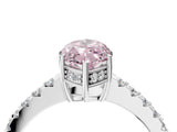 White gold Fancy Pink Marquise Cut Solitaire Diamond Engagement Ring with Pavé Band and Six-Prong Setting_16