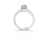 White gold Fancy Pink Marquise Cut Solitaire Diamond Engagement Ring with Pavé Band and Six-Prong Setting_27