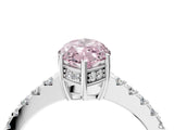 White gold Fancy Pink Marquise Cut Solitaire Diamond Engagement Ring with Pavé Band and Six-Prong Setting_28