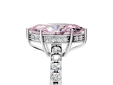 White gold Fancy Pink Marquise Cut Solitaire Diamond Engagement Ring with Pavé Band and Six-Prong Setting_29