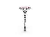 White gold Fancy Pink Marquise  Cut Solitaire Diamond Engagement Ring with Pave Band and Four-Prong Setting_181