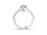 White gold Fancy Pink Marquise  Cut Solitaire Diamond Engagement Ring with Pave Band and Four-Prong Setting_182