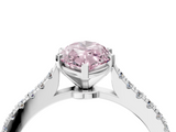 White gold Fancy Pink Marquise  Cut Solitaire Diamond Engagement Ring with Pave Band and Four-Prong Setting_184