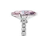White gold Fancy Pink Marquise  Cut Solitaire Diamond Engagement Ring with Pave Band and Four-Prong Setting_190