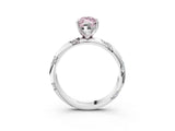 White gold Fancy Pink Marquise Cut Solitaire Diamond Engagement Ring with Twisted Pave Band and Four-Prong Setting_22