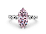 White gold Fancy Pink Marquise Cut Solitaire Diamond Ring with Infinity Twist Band and Four-Prong Setting_24