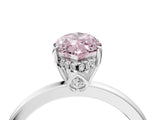 White gold Fancy Pink Marquise Cut Solitaire Diamond Ring with Prong Setting and Plain Band_16