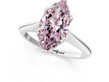 White gold Fancy Pink Marquise Cut Solitaire Diamond Ring with Six-Prong Setting and Classic Band_193