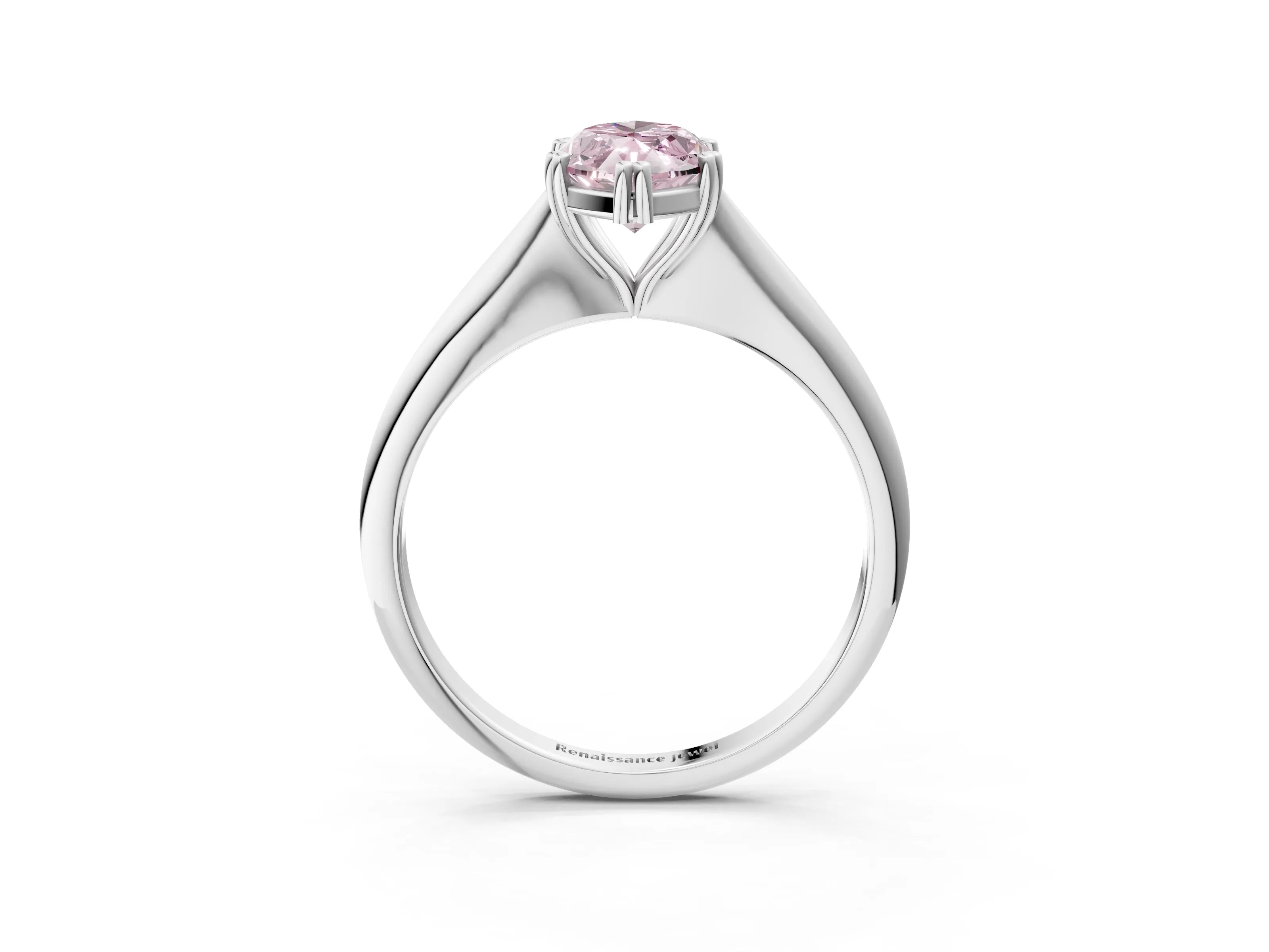White gold Fancy Pink Marquise Cut Solitaire Diamond Ring with Six-Prong Setting and Classic Band_3