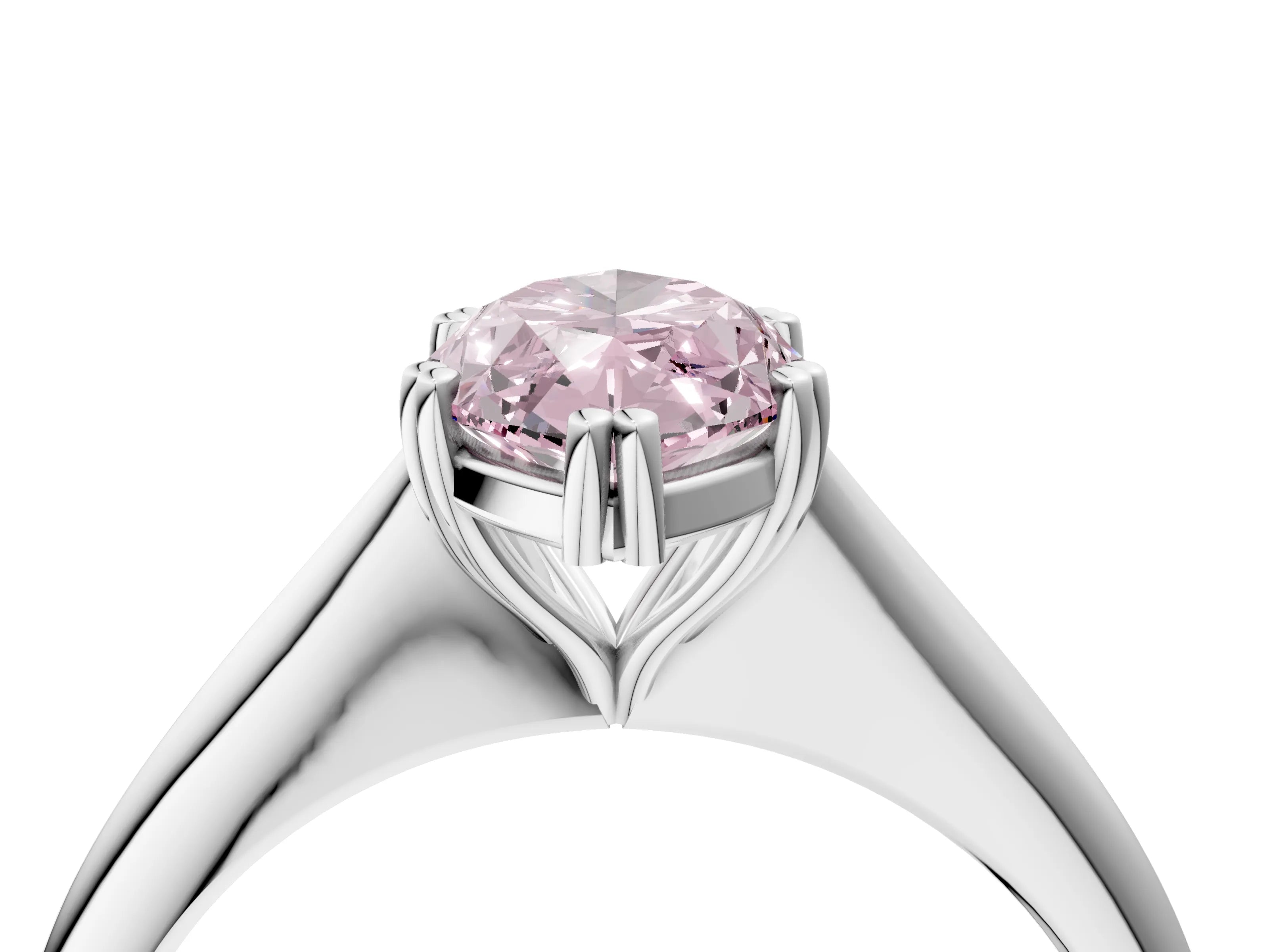 White gold Fancy Pink Marquise Cut Solitaire Diamond Ring with Six-Prong Setting and Classic Band_4