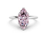 White gold Fancy Pink Marquise Cut Solitaire Diamond Ring with Six-Prong Setting and Classic Band_55