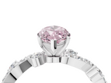 White gold Fancy Pink Marquise  Cut Solitaire Diamond Twisted Band with Pave Setting_49