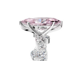 White gold Fancy Pink Marquise  Cut Solitaire Diamond Twisted Band with Pave Setting_50