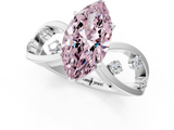 White gold Fancy Pink Marquise  Cut Solitaire Diamond with Side Stones on Criss-Cross Band and Four-Prong Setting_4