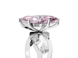 White gold Fancy Pink Marquise  Cut Solitaire Diamond with Side Stones on Criss-Cross Band and Four-Prong Setting_8