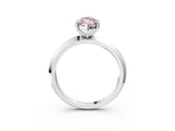 White gold Fancy Pink Marquise  Cut Solitaire Engagement Ring with Flat Band and Four-Prong Setting 3