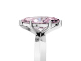 White gold Fancy Pink Marquise  Cut Solitaire Engagement Ring with Flat Band and Four-Prong Setting 5