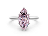 White gold Fancy Pink Marquise  Cut Solitaire Engagement Ring with Four-Prong Setting and Classic Band_20