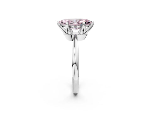 White gold Fancy Pink Marquise Cut Solitaire Engagement Ring with Six-Prong Setting and Tapered Band_2