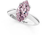 White gold Fancy Pink Marquise  Cut Solitaire Engagement Ring with Tapered Band and Four-Prong Setting 2