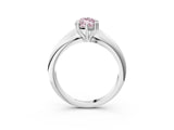 White gold Fancy Pink Marquise  Cut Solitaire Engagement Ring with Tapered Band and Four-Prong Setting 4