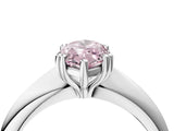 White gold Fancy Pink Marquise  Cut Solitaire Engagement Ring with Tapered Band and Four-Prong Setting 5