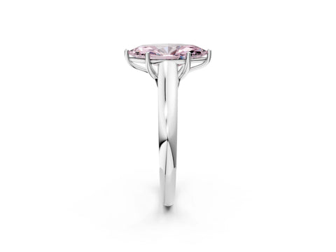 White gold Fancy Pink Marquise Cut Solitaire Engagement Ring with Tapered Band and Four-Prong Setting_17