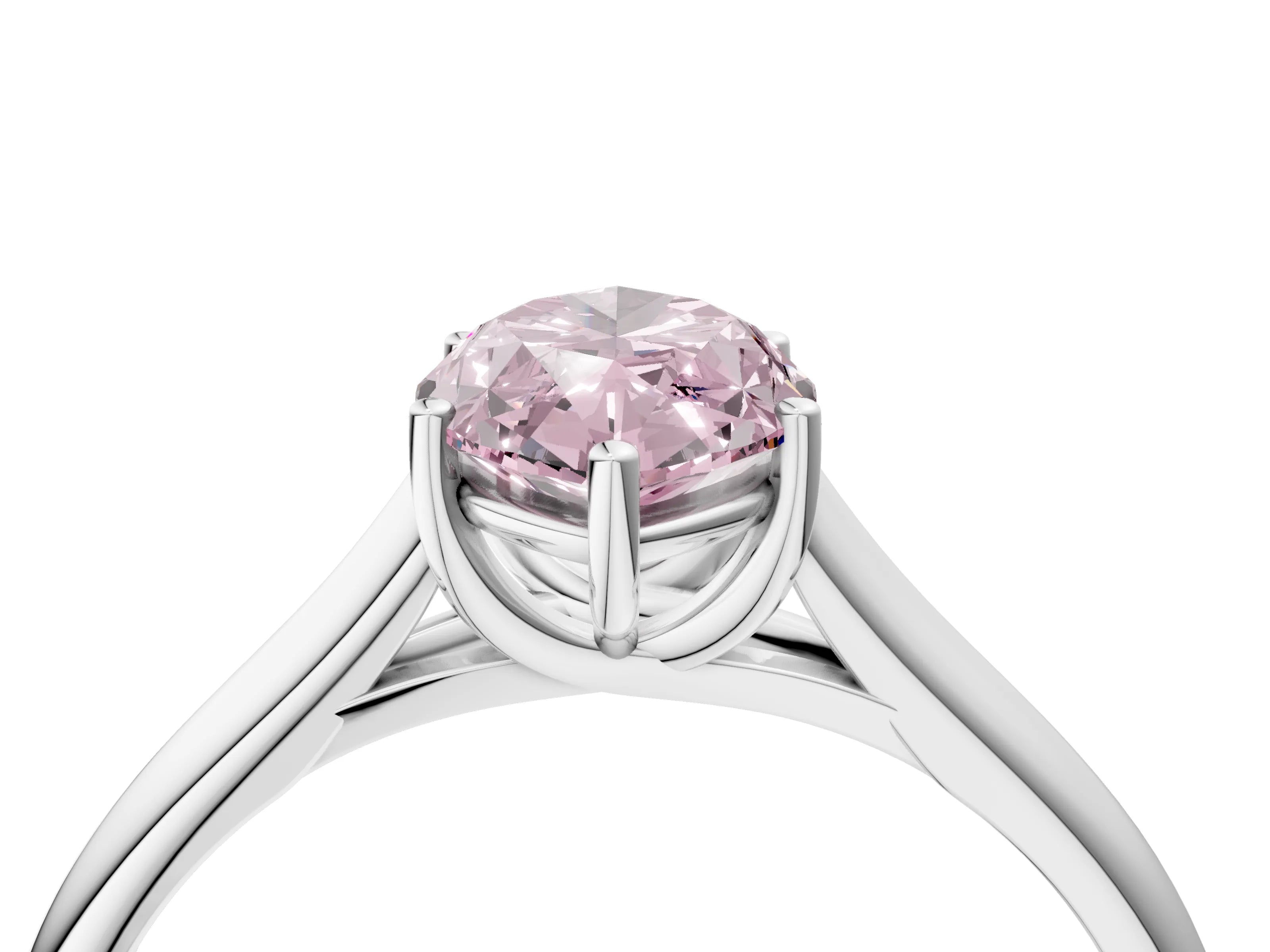 White gold Fancy Pink Marquise Cut Solitaire Engagement Ring with Tapered Band and Four-Prong Setting_19