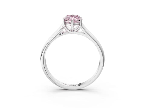 White gold Fancy Pink Marquise Cut Solitaire Engagement Ring with Tapered Band and Four-Prong Setting_6