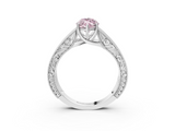 White gold Fancy Pink Marquise  Cut Solitaire Engraved Band with Four-Prong Setting_65