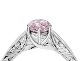 White gold Fancy Pink Marquise  Cut Solitaire Engraved Band with Four-Prong Setting_65