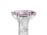 White gold Fancy Pink Marquise  Cut Solitaire Engraved Band with Four-Prong Setting_67