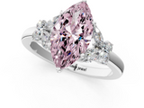 White gold Fancy Pink Marquise  Cut Solitaire Floral Diamond Ring with Four-Prong Setting_55