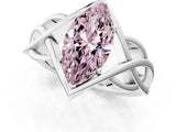 White gold Fancy Pink Marquise Cut Solitaire Intertwined Band Prong Setting Ring_1