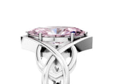 White gold Fancy Pink Marquise Cut Solitaire Intertwined Band Prong Setting Ring_5