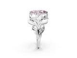 White gold Fancy Pink Marquise Cut Solitaire Leaf-Inspired Engagement Ring with Prong Setting_2
