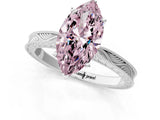 White gold Fancy Pink Marquise Cut Solitaire Milgrain Engraved Band with Four-Prong Setting_13