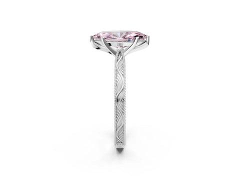White gold Fancy Pink Marquise Cut Solitaire Milgrain Engraved Band with Four-Prong Setting_14