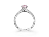 White gold Fancy Pink Marquise Cut Solitaire Milgrain Engraved Band with Four-Prong Setting_15