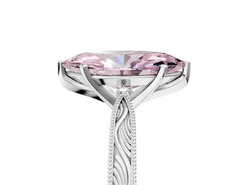 White gold Fancy Pink Marquise Cut Solitaire Milgrain Engraved Band with Four-Prong Setting_17