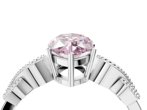 White gold Fancy Pink Marquise Cut Solitaire Milgrain Leaf Band with Prong Setting_16