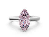 White gold Fancy Pink Marquise  Cut Solitaire Ring with Four-Prong Setting and Classic Band_42